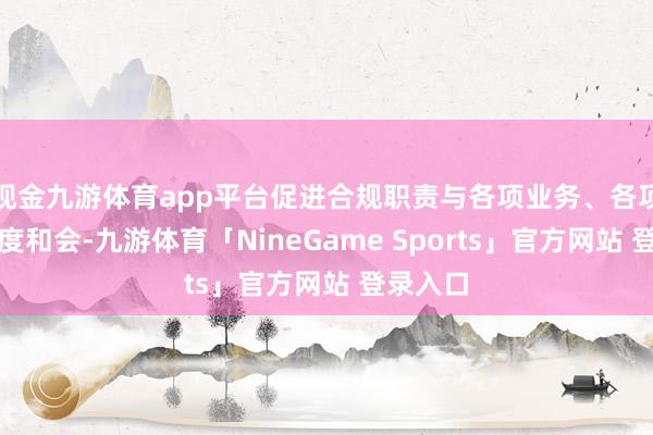现金九游体育app平台促进合规职责与各项业务、各项历程深度和会-九游体育「NineGame Sports」官方网站 登录入口