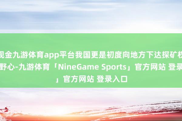 现金九游体育app平台我国更是初度向地方下达探矿权出让野心-九游体育「NineGame Sports」官方网站 登录入口