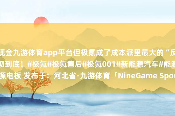 现金九游体育app平台但极氪成了成本派里最大的“反骨”！将良